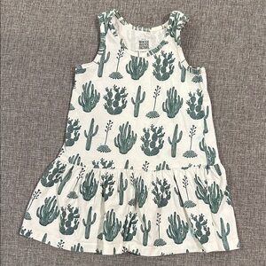 Winter Water Factory Green Cactus Print Kids Tank Dress / Play condition!